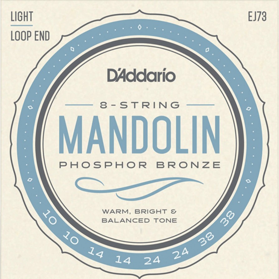 Strings D'Addario Mandolin Strings | D'Addario Ej73 Phosphor Bronze Mandolin String Set, Light