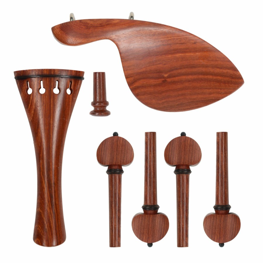 Accessories Supreme Chinrests & Fittings | Supreme Red Sandalwood Violin Fittings Set