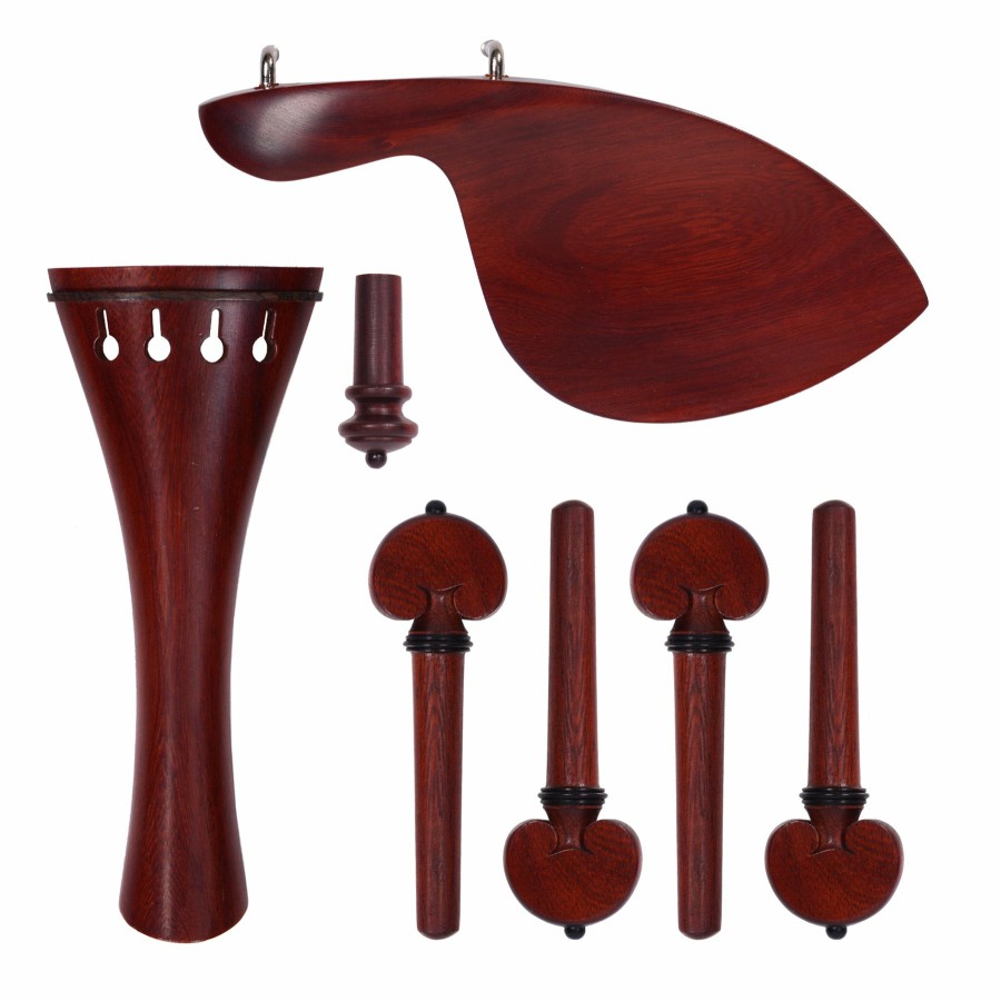 Accessories Supreme Chinrests & Fittings | Supreme Purple Sandalwood Violin Fittings Set