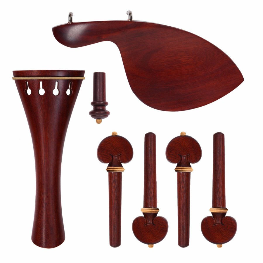 Accessories Supreme Chinrests & Fittings | Supreme Purple Sandalwood Violin Fittings Set