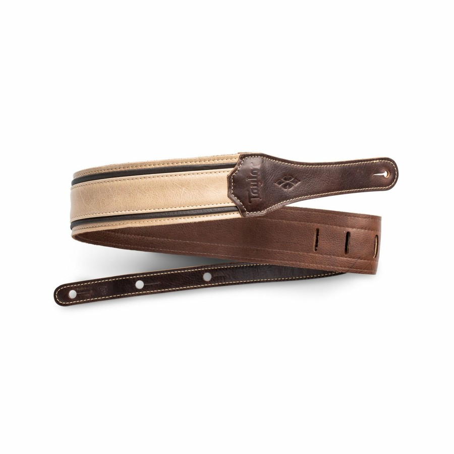 Accessories Taylor Guitars Instrument Straps | Taylor Reflections 2.5" Leather Guitar Strap - Spruce/Ebony