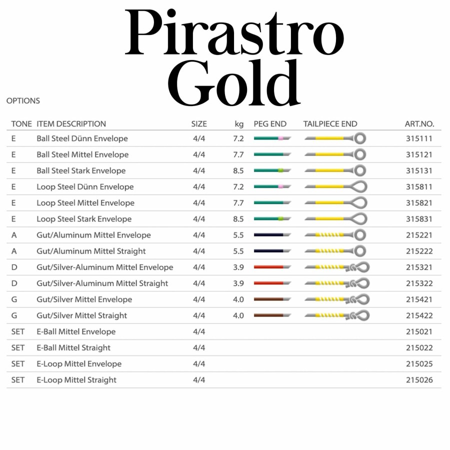 Strings Pirastro A Strings | Pirastro Gold Label Violin A String