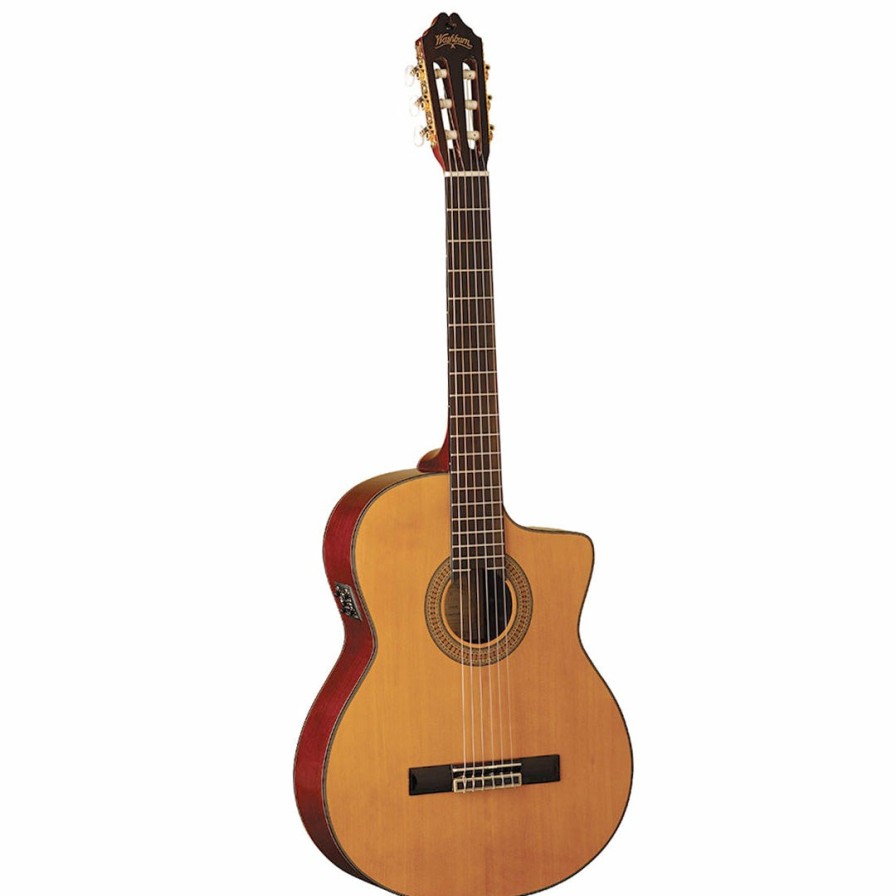 Instruments Washburn Classical Guitars | Washburn C64Sce Acoustic-Electric Classical Guitar