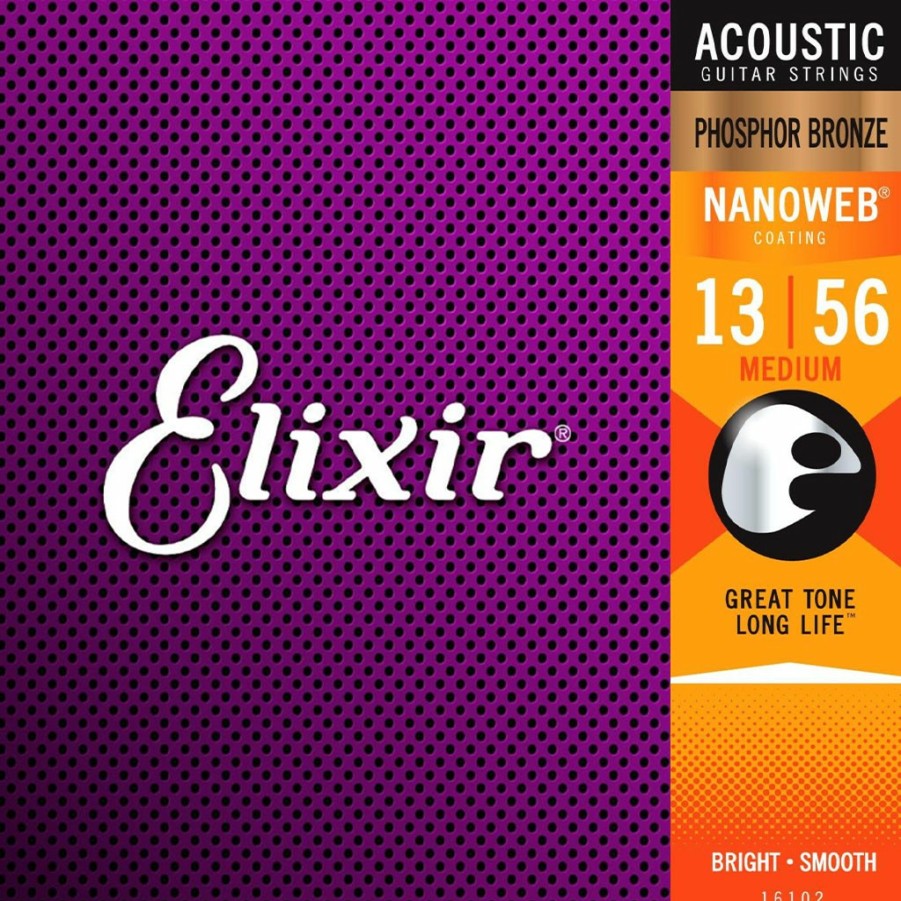 Strings Elixir Strings Guitar Strings | Elixir Phosphor Bronze Acoustic Guitar String Set, Medium