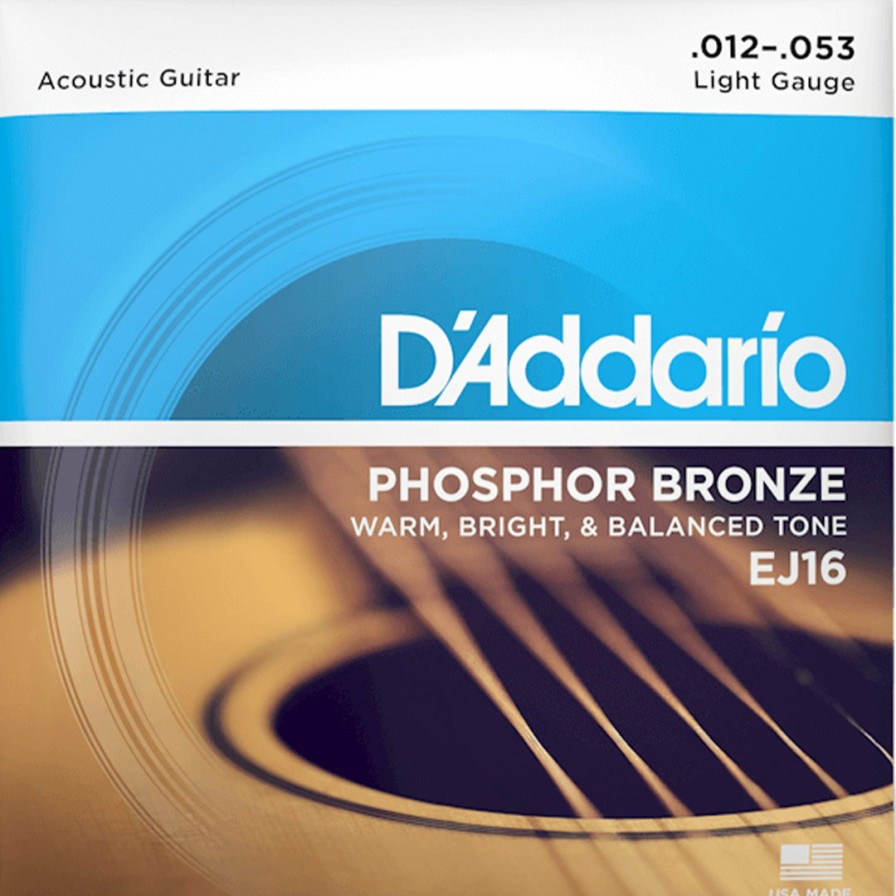 Strings D'Addario Guitar Strings | D'Addario Ej16 Phosphor Bronze Acoustic Guitar Strings, Light