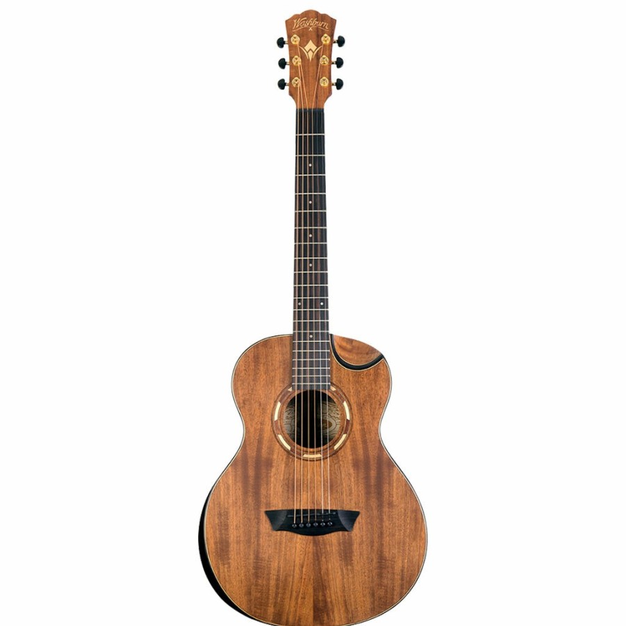 Instruments Washburn Acoustic Guitars | Washburn Comfort G-55 Koa Mini Acoustic Guitar