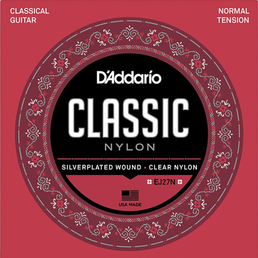 Strings D'Addario Guitar Strings | D'Addario Ej27N Student Nylon Classical Guitar String Set, Normal