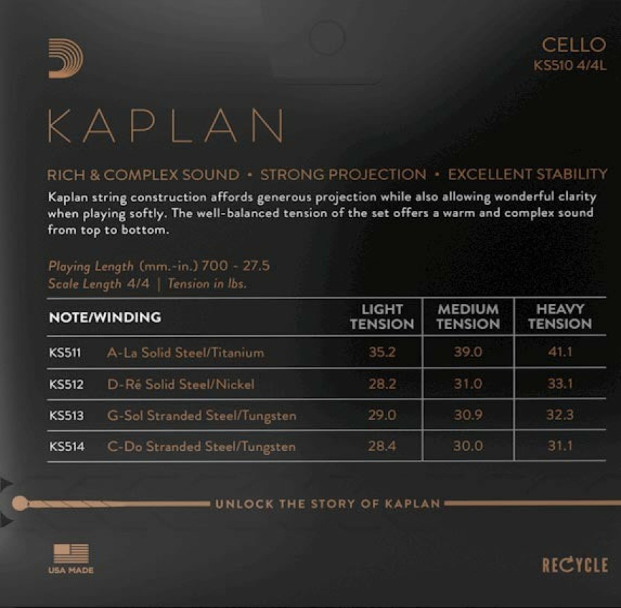 Strings D'Addario A Strings | D'Addario Kaplan Cello A String