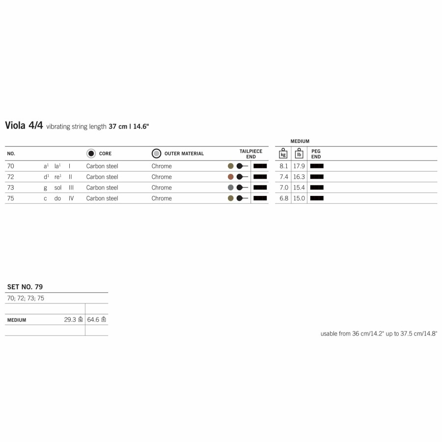 Strings Thomastik String Sets | Thomastik Precision Viola String Set