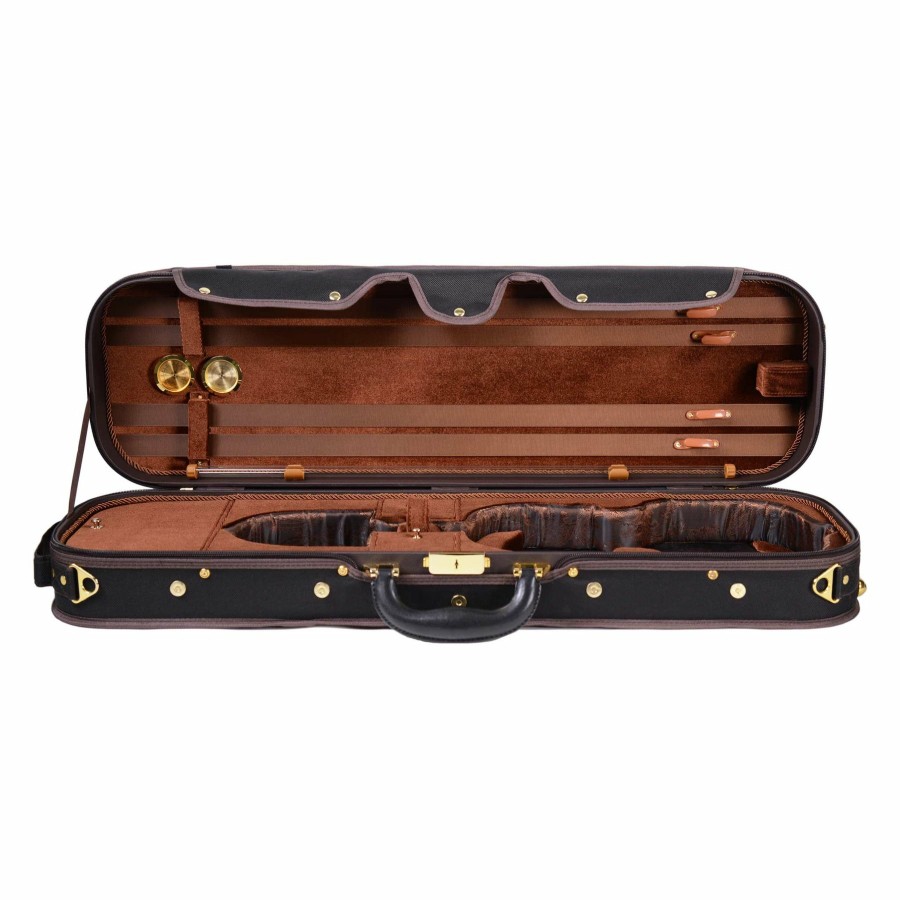 Cases Fiddlerman Oblong Cases | Fiddlerman Quality Oblong Violin Case Fc200 Deep Brown