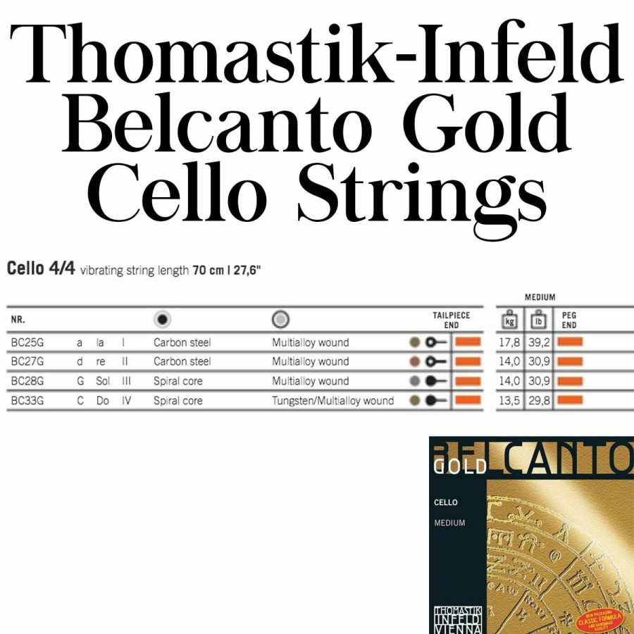 Strings Thomastik A Strings | Thomastik Belcanto Gold Cello A String