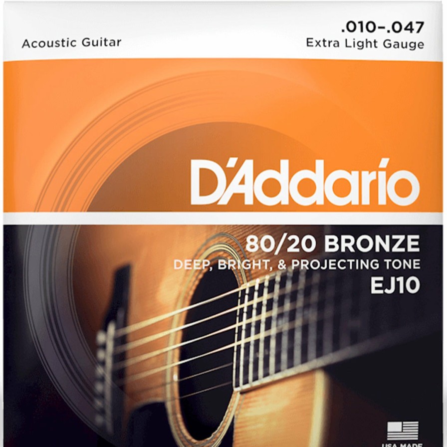 Strings D'Addario Guitar Strings | D'Addario Ej10 80/20 Bronze Acoustic Guitar String Set, Extra Light