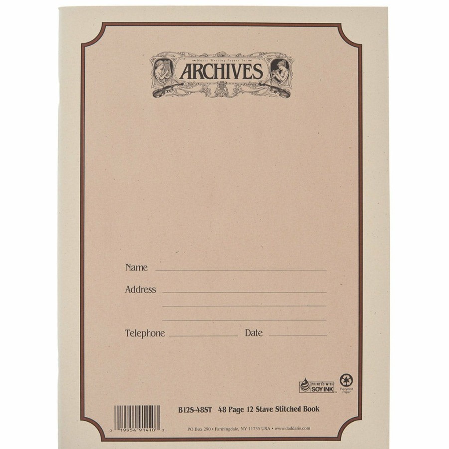 Accessories Archives Double Bass Music | Archives Standard Bound Manuscript Paper Book