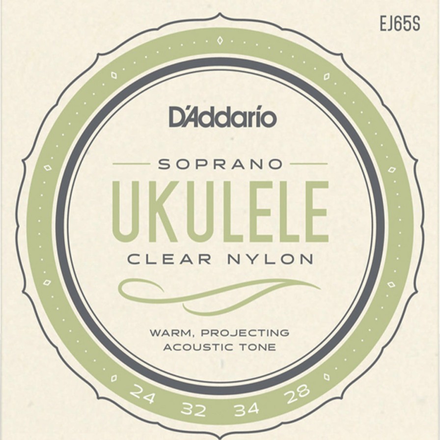 Strings D'Addario Ukulele Strings | D'Addario Ej65S Soprano Clear Nylon Ukulele String Set