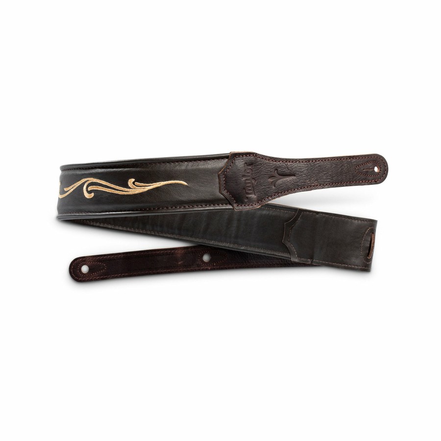 Accessories Taylor Guitars Instrument Straps | Taylor Spring Vine 2.5" Embroidered Leather Guitar Strap