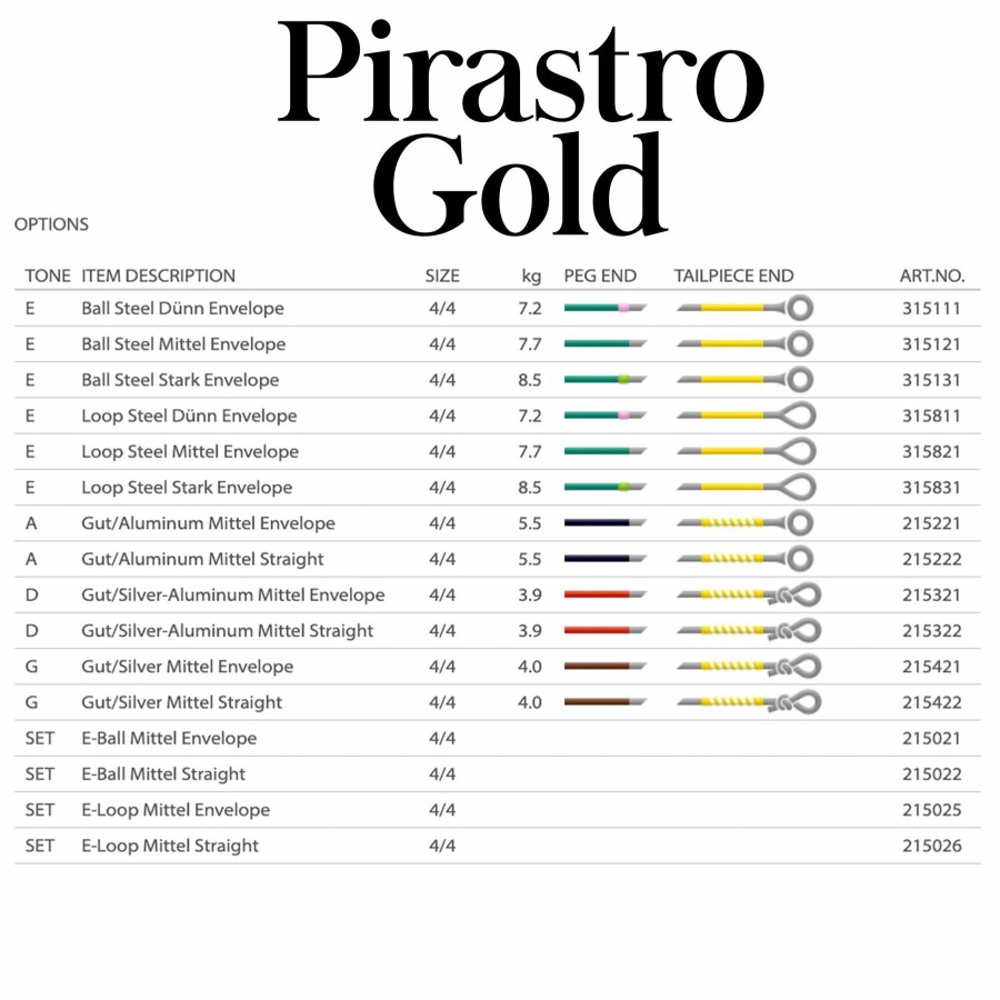 Strings Pirastro E Strings | Pirastro Gold Label Violin E String