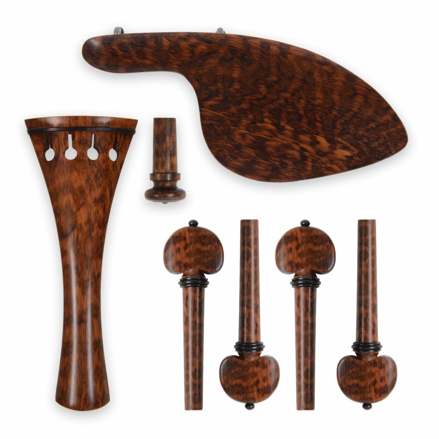 Accessories Supreme Chinrests & Fittings | Supreme Snakewood Violin Fittings Set