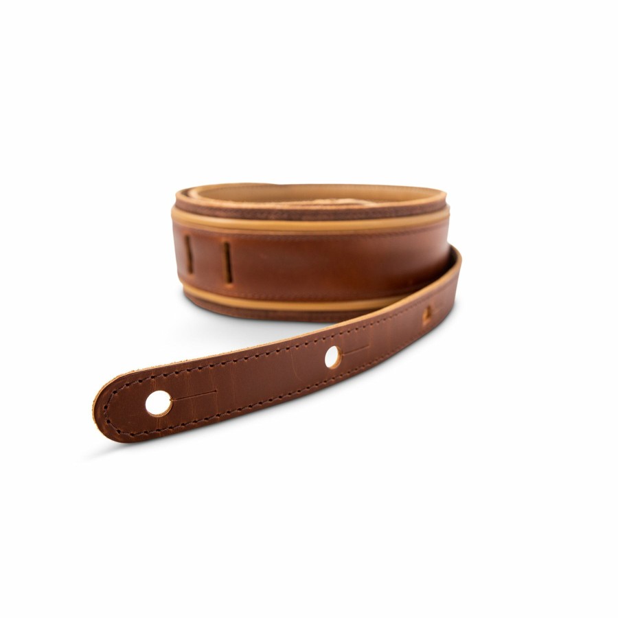 Accessories Taylor Guitars Instrument Straps | Taylor Spring Vine 2.5" Leather Guitar Strap - Medium Brown