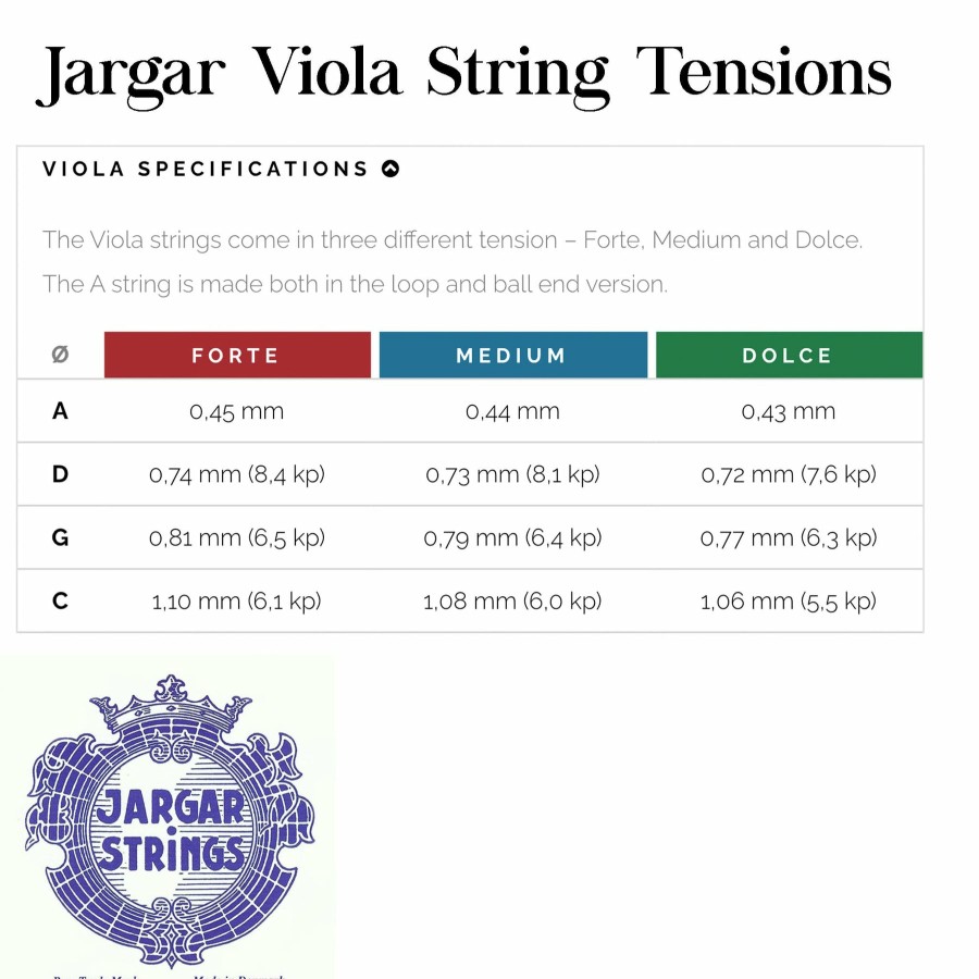 Strings Jargar String Sets | Jargar Classic Viola String Set