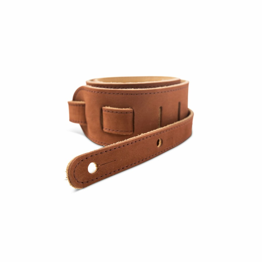 Accessories Taylor Guitars Instrument Straps | Taylor Gemstone 2.5" Sanded Leather Guitar Strap Medium Brown