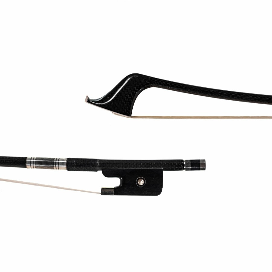 Bows Fiddlerman Carbon Fiber Double Bass Bows | Fiddlerman Carbon Fiber Weave French Style Double Bass Bow