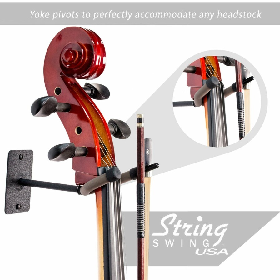 Accessories String Swing Instrument Stands & Holders | Wall Mounted Metal Cello Hanger