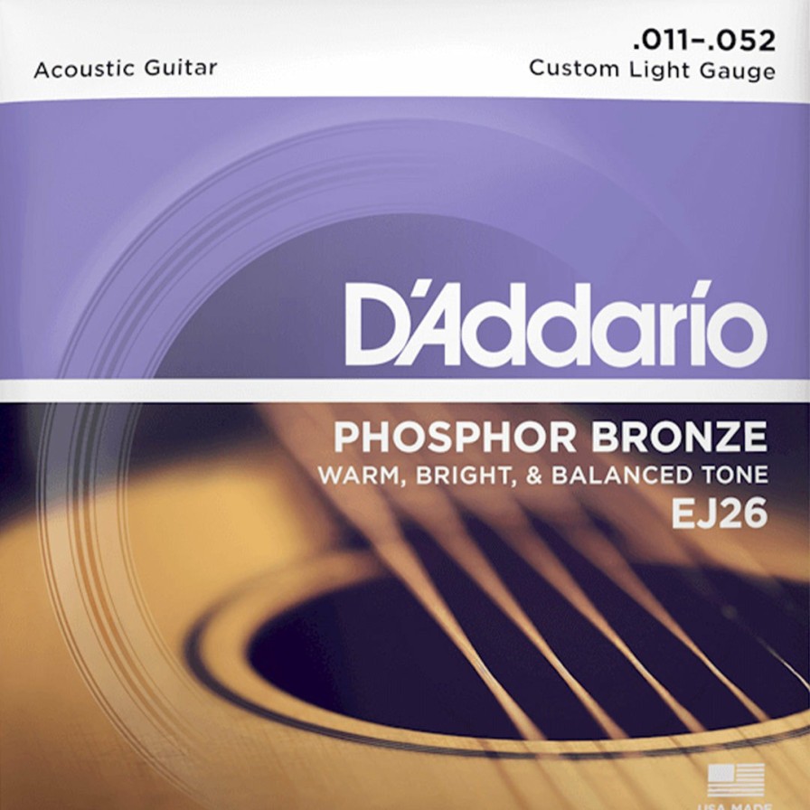 Strings D'Addario Guitar Strings | D'Addario Ej26 Phosphor Bronze Acoustic Guitar Strings, Custom Light