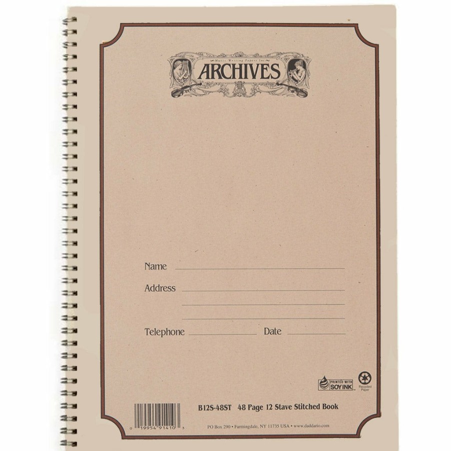 Accessories Archives Cello Music | Archives Spiral Bound Manuscript Paper Book