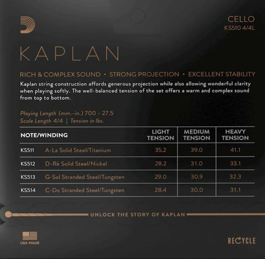 Strings D'Addario C Strings | D'Addario Kaplan Cello C String