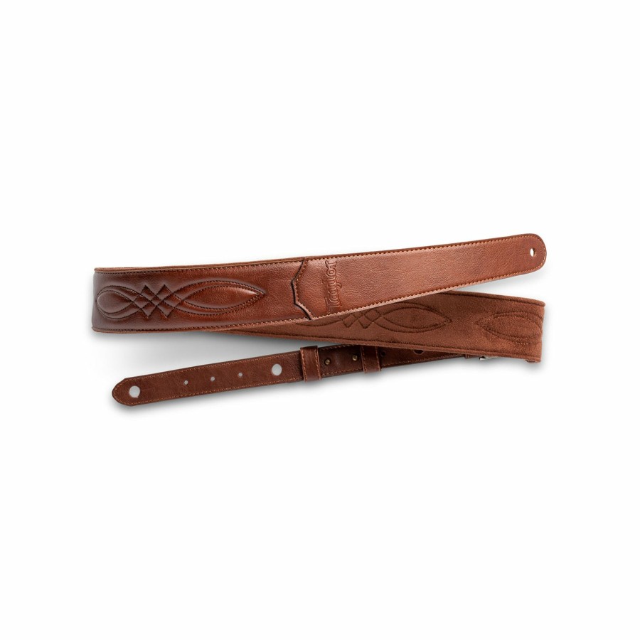 Accessories Taylor Guitars Instrument Straps | Taylor 2" Vegan Leather Guitar Strap - Medium Brown