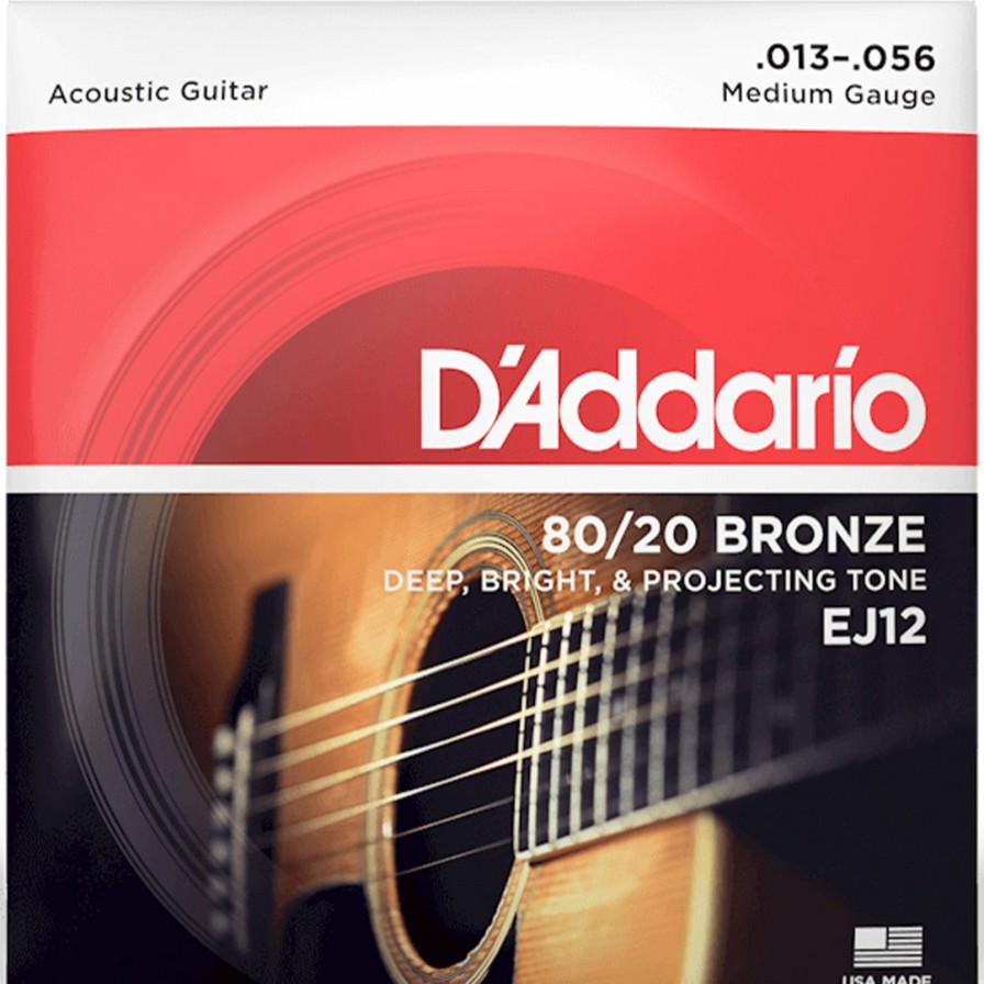 Strings D'Addario Guitar Strings | D'Addario Ej12 80/20 Bronze Acoustic Guitar String Set, Medium