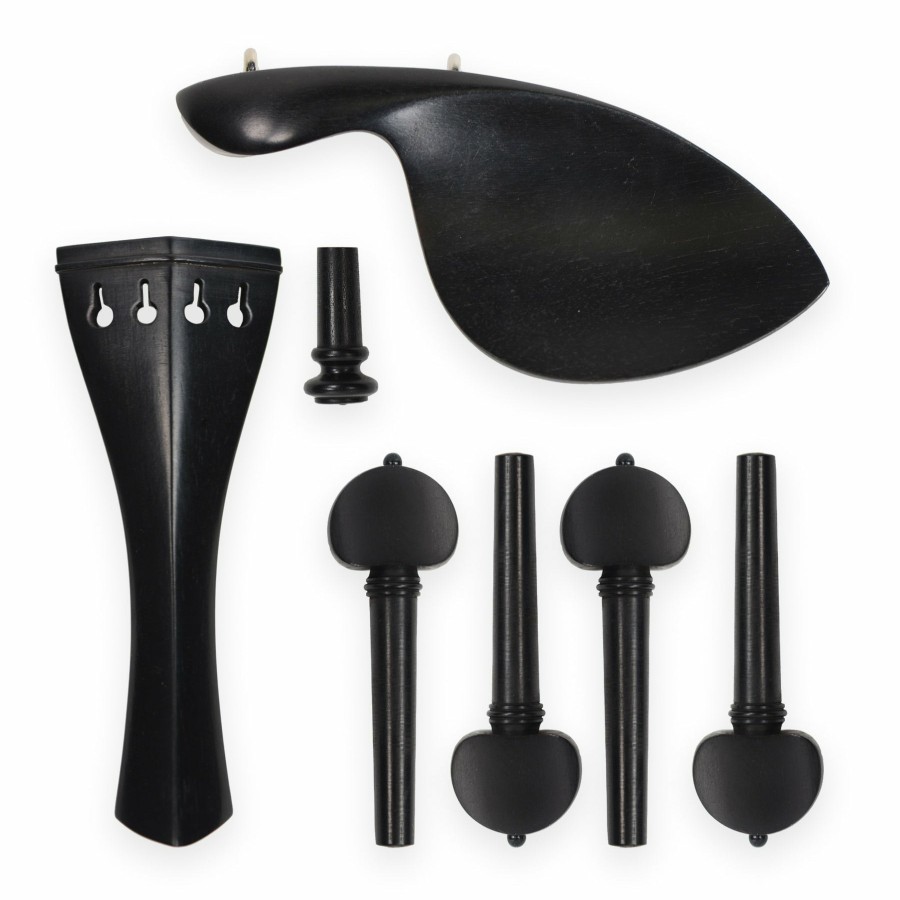 Accessories Supreme Chinrests & Fittings | Supreme Ebony Violin Fittings Set